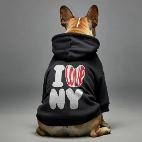 I LOVE NY - Personalized French Bulldog Hoodies with Funny Quotes – Stylish, Cozy, and Premium 100% Cotton