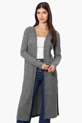 International INC Company Long Sleeve Side Slit Wrap Cardigan - Grey