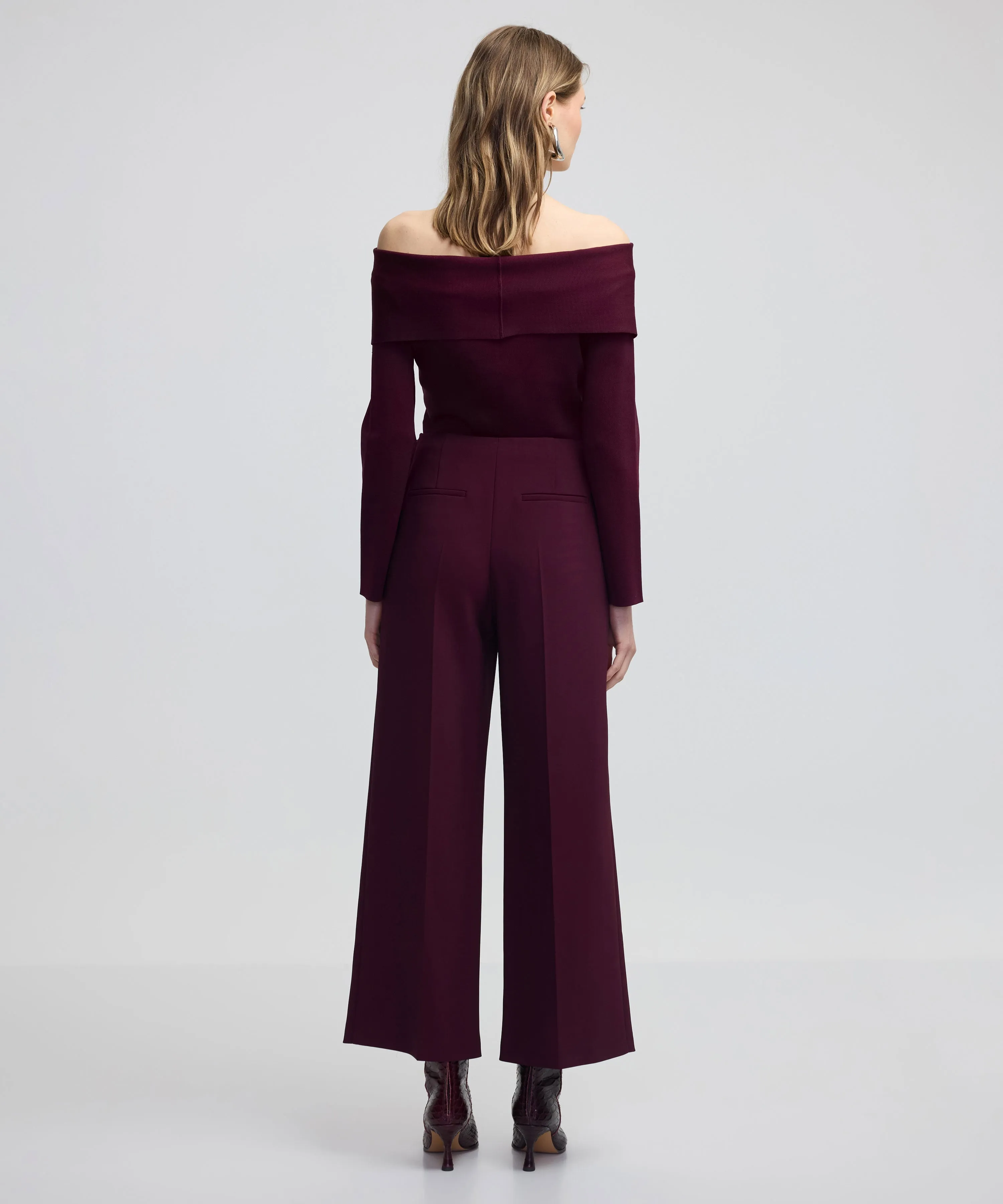 Ipekyol Asymmetrical Belted Trousers Bordoux