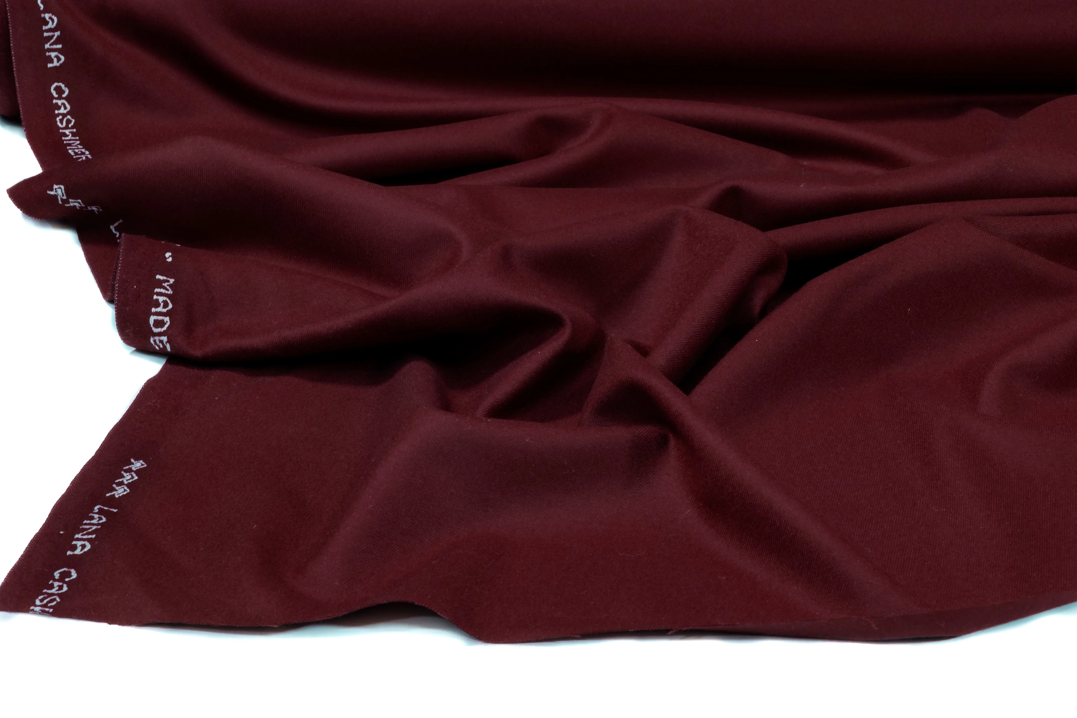 Italian Wool Cashmere Flannel - Burgundy