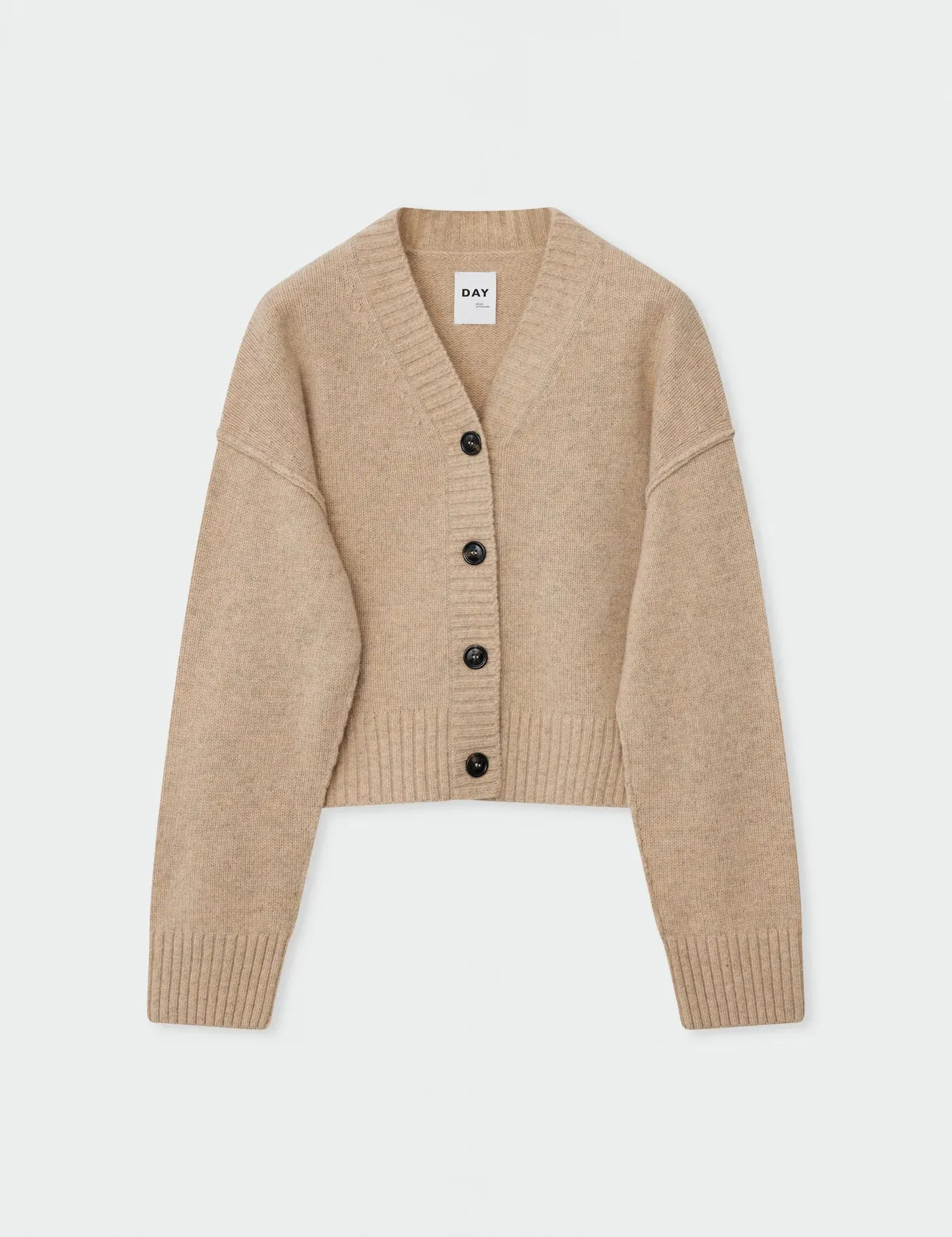 Jordane Almond Melange Wool Cardigan