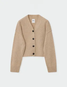 Jordane Almond Melange Wool Cardigan