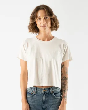 Jungmaven Cropped Lorel Tee in Washed White