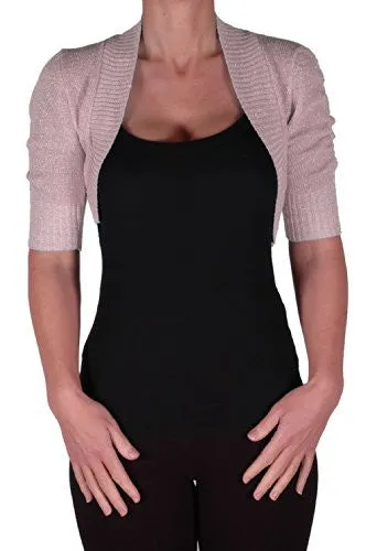 Lavina Short Sleeve Lurex Knitted Shrug