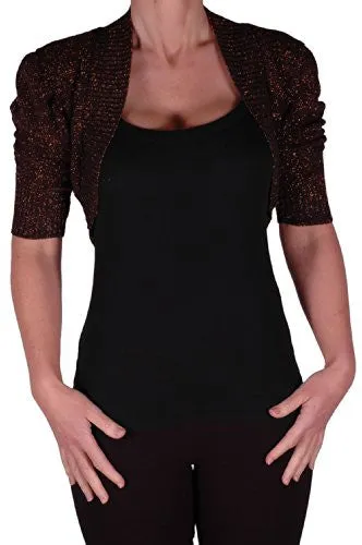 Lavina Short Sleeve Lurex Knitted Shrug