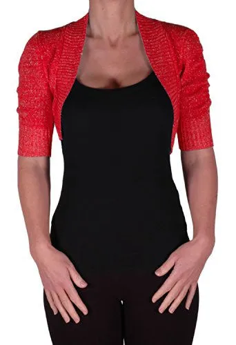 Lavina Short Sleeve Lurex Knitted Shrug