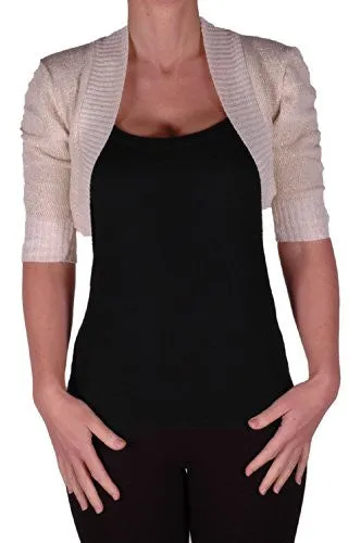 Lavina Short Sleeve Lurex Knitted Shrug