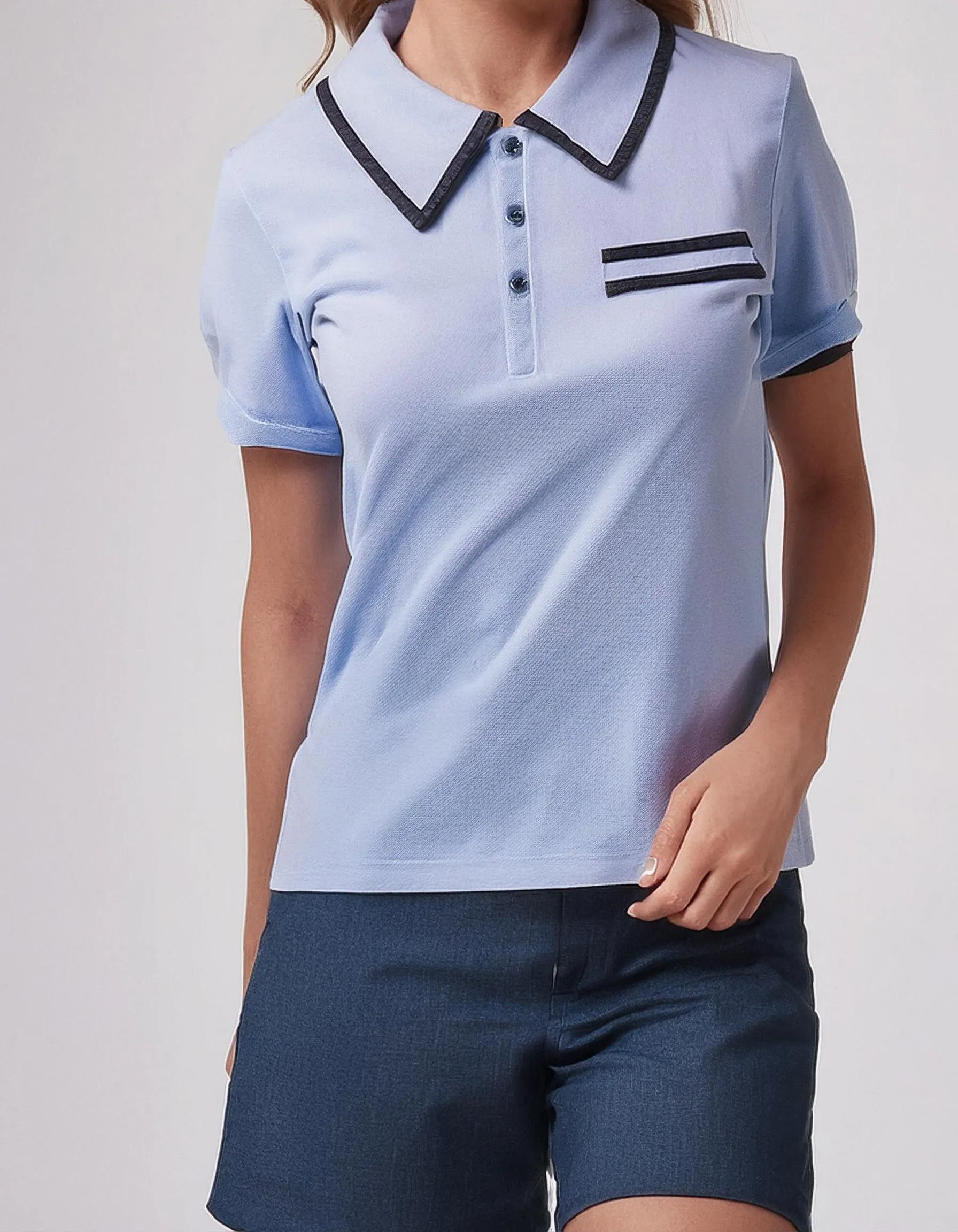 Light Blue Sporty Polo Shirt