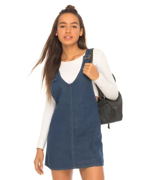 Litton Pinafore Dress in Denim Indigo