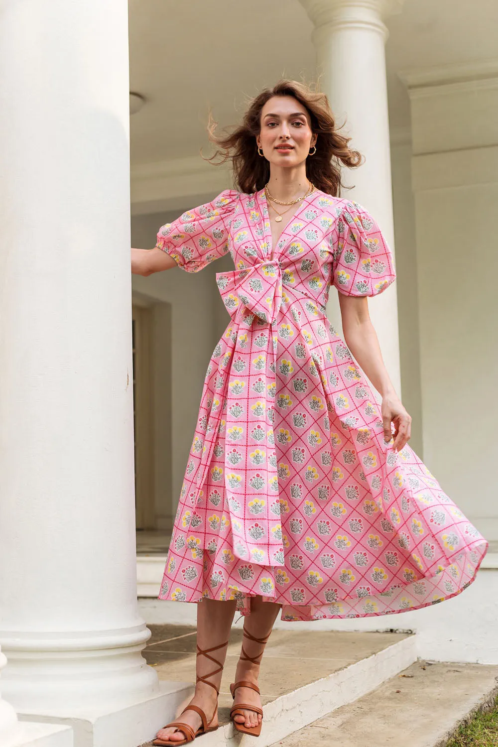 Lola Midi Dress - Positano Blush