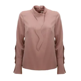 Luxury Silk-Feel Satin Blouse Blush