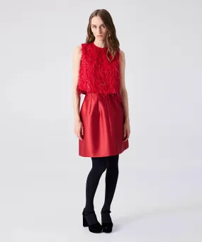 Machka Satin Duchess Skirt Red