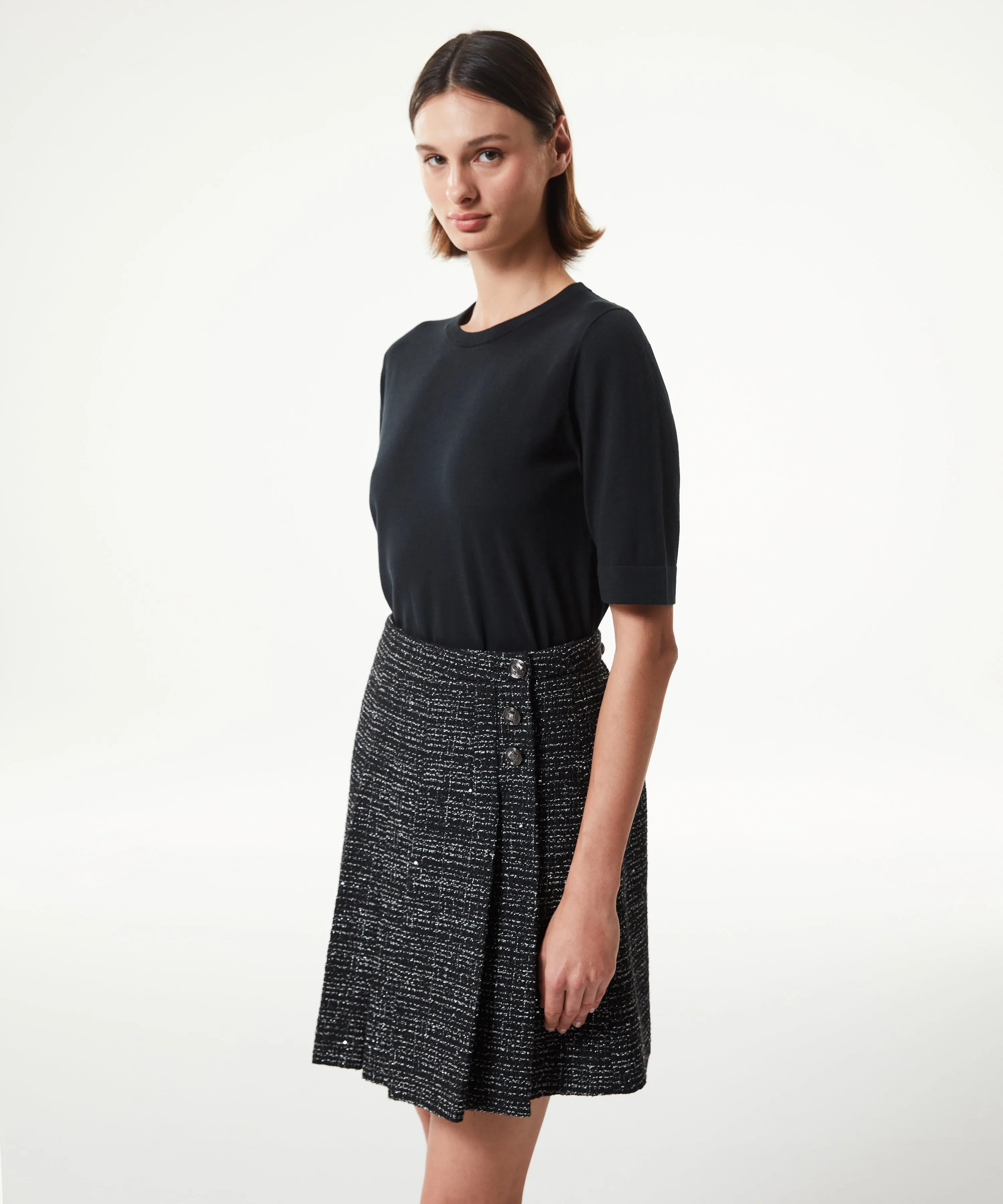 Machka Tweed Miniskirt Black