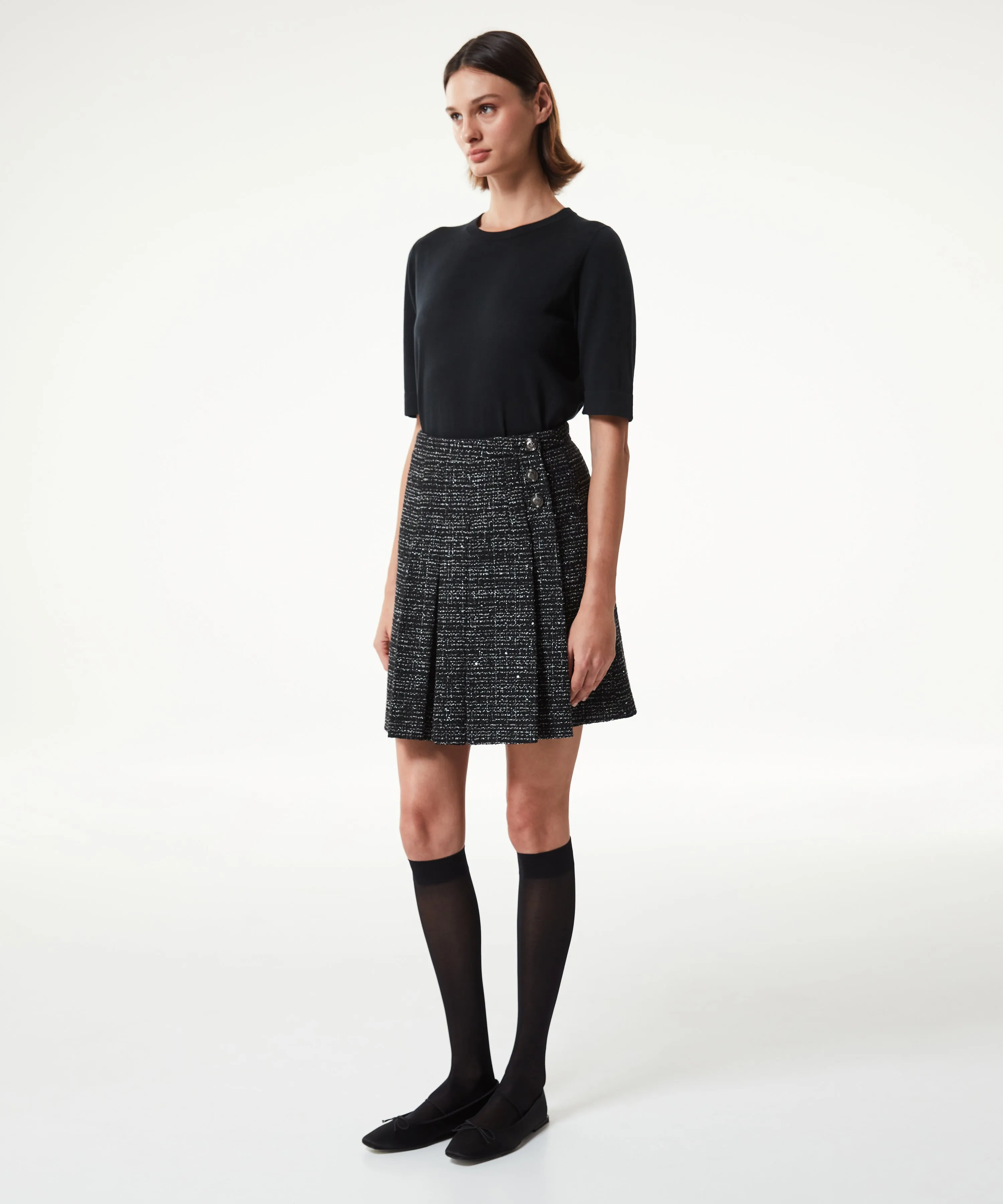 Machka Tweed Miniskirt Black