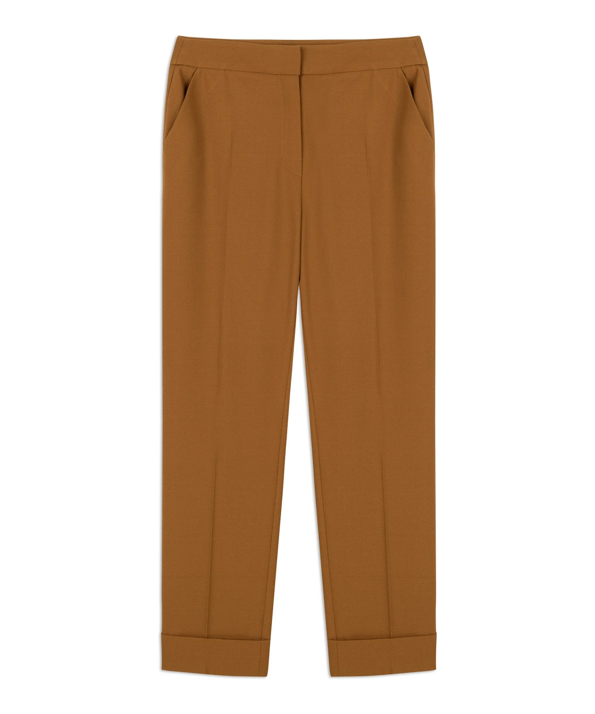 Machka Wool Blend Cigarette Fit Trousers Cinnamon