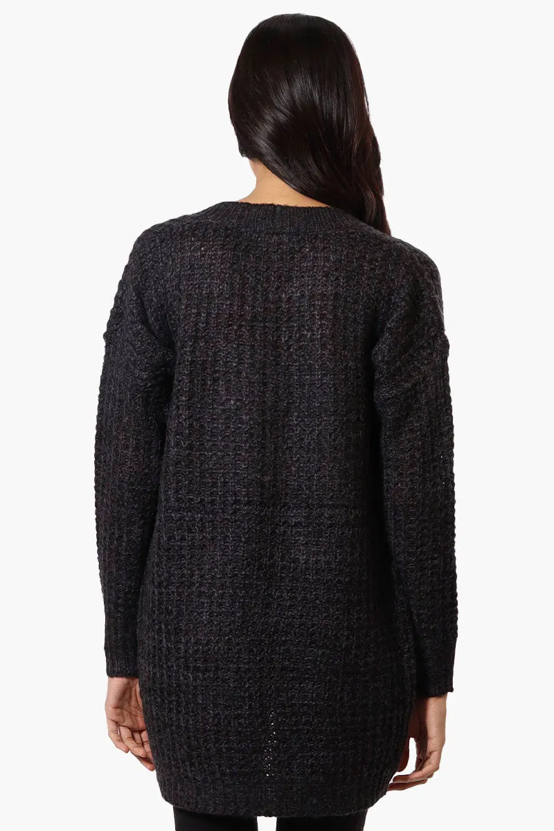 Majora Knit Long Sleeve Wrap Cardigan - Black