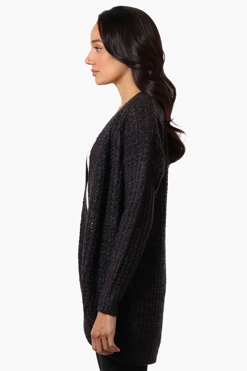 Majora Knit Long Sleeve Wrap Cardigan - Black