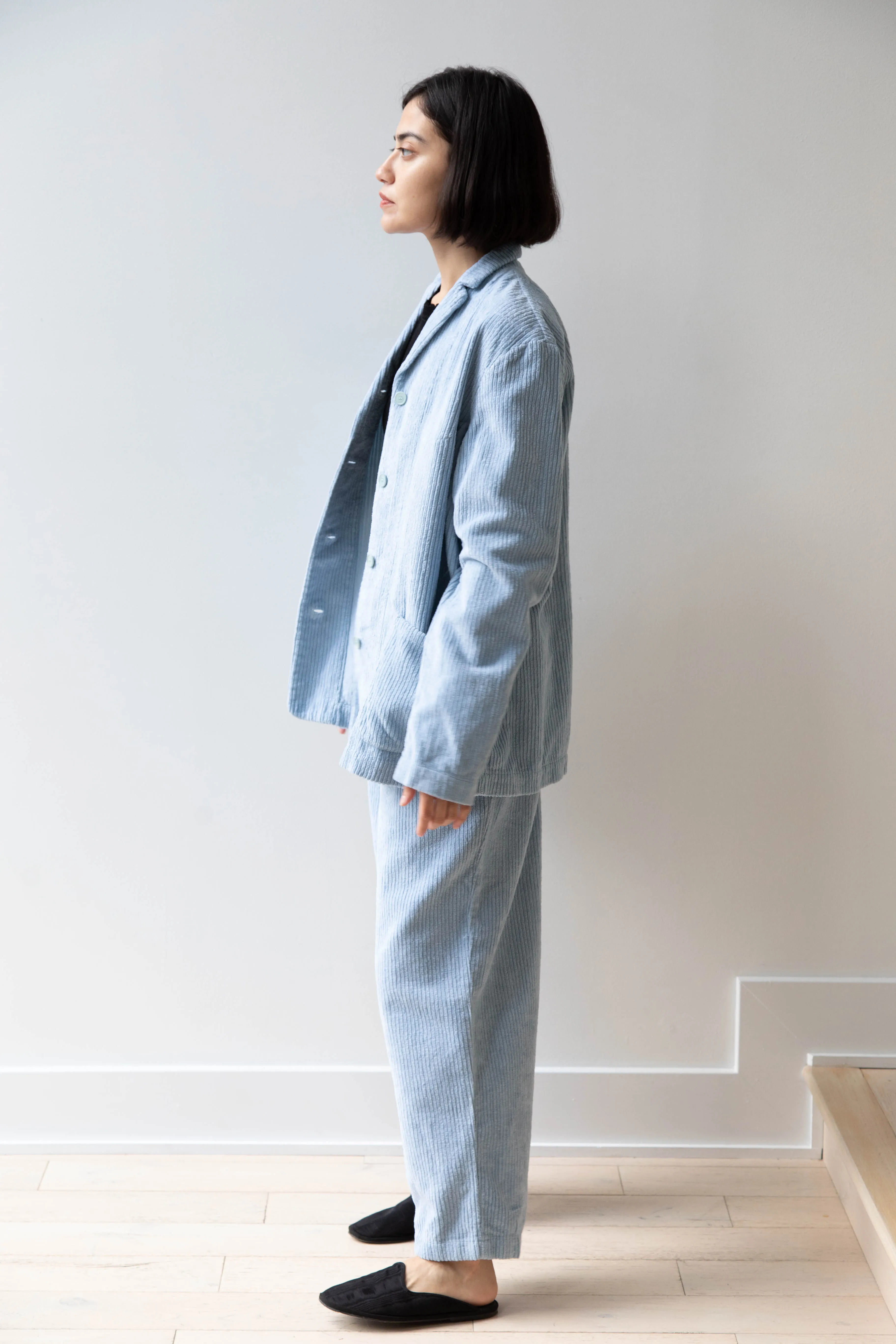 Manuelle Guibal | Wide Corduroy Jacket in Aqua