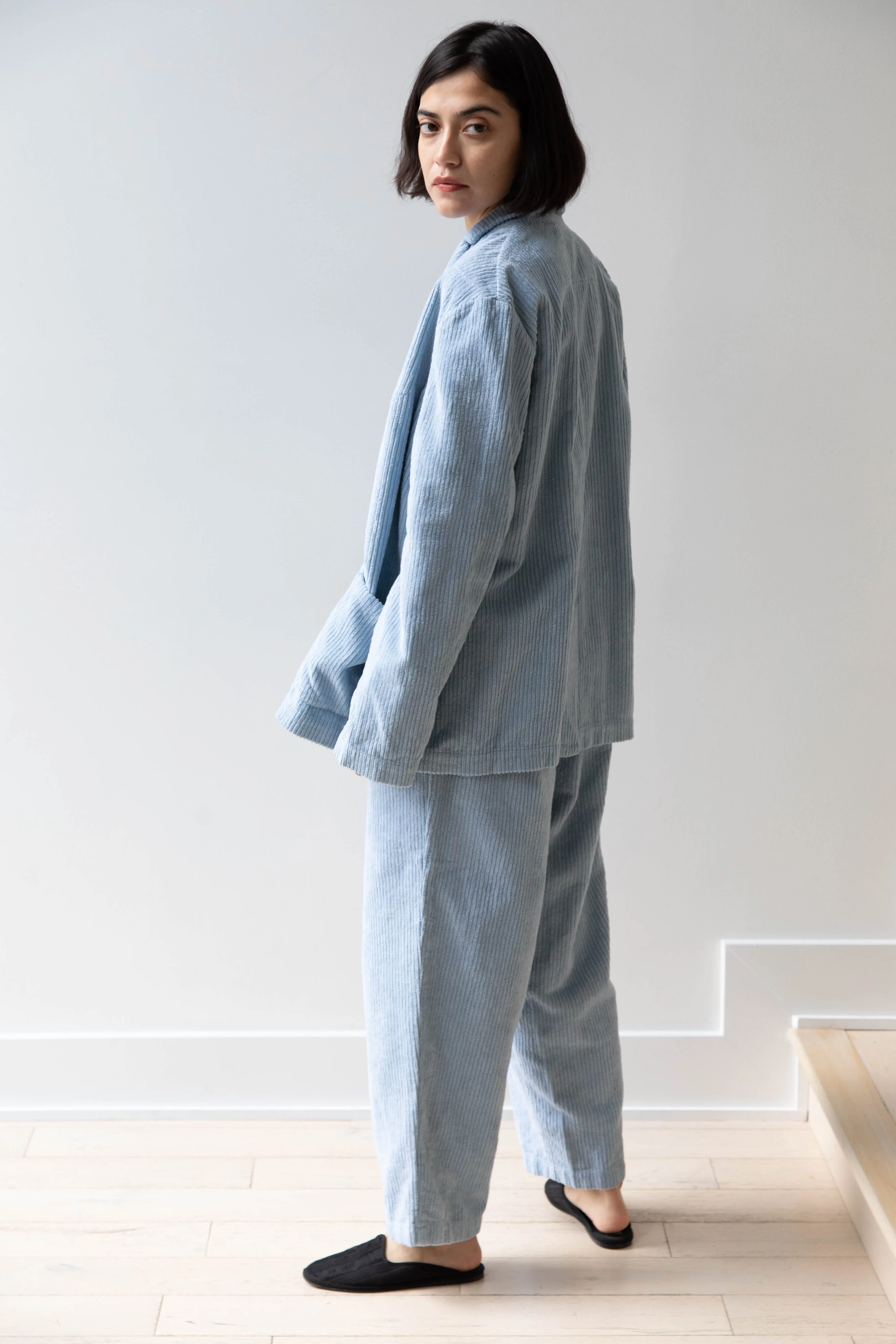 Manuelle Guibal | Wide Corduroy Jacket in Aqua