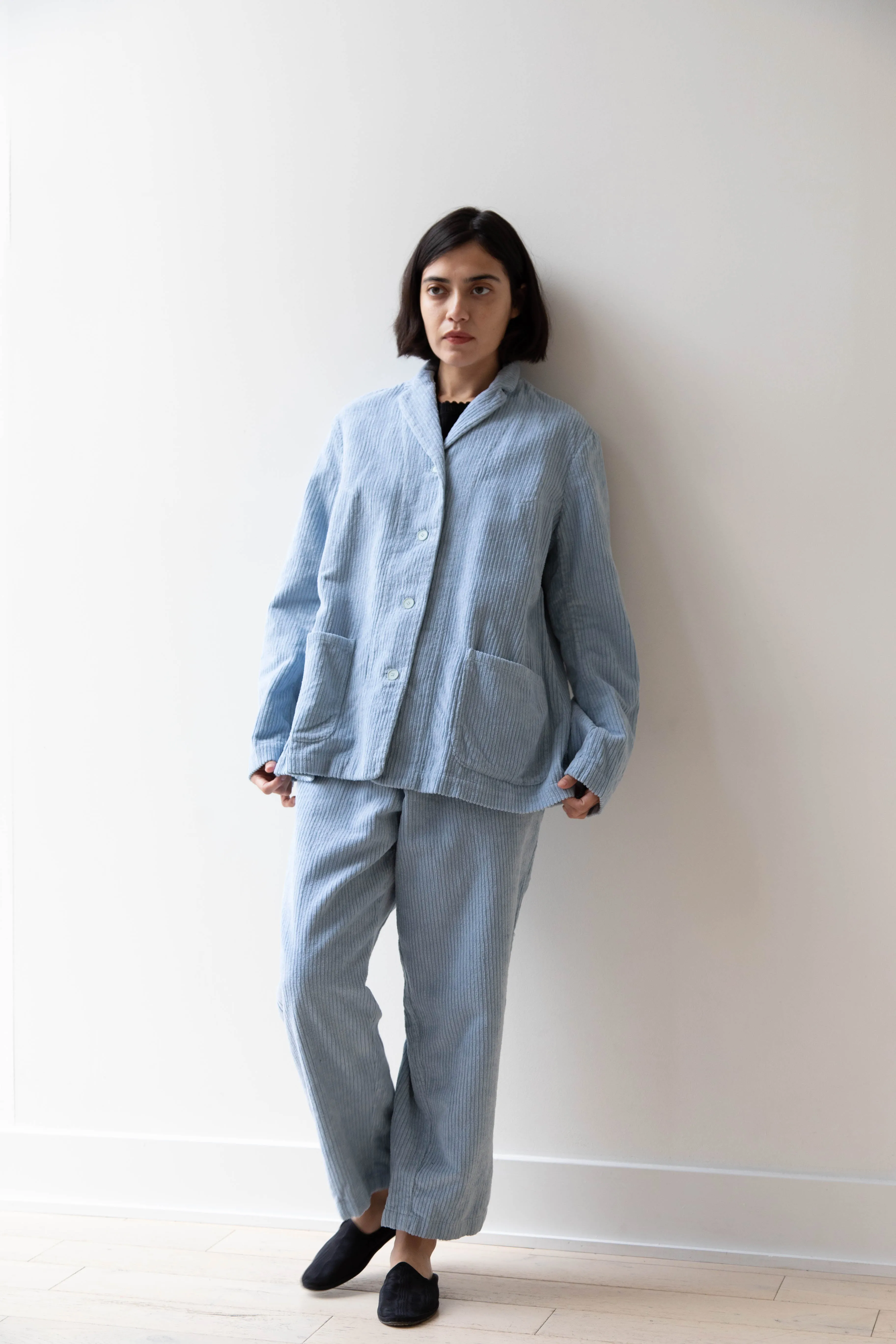 Manuelle Guibal | Wide Corduroy Jacket in Aqua