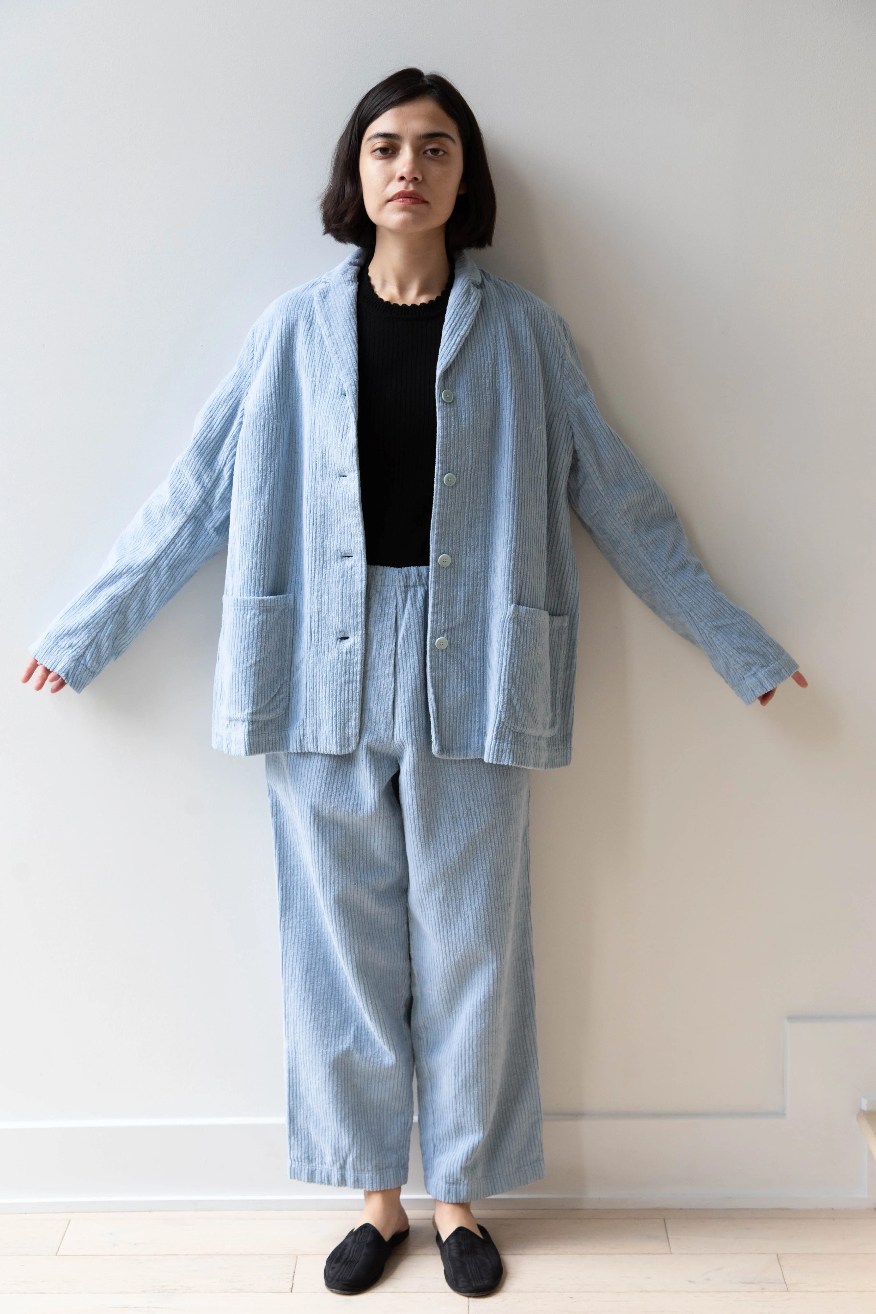 Manuelle Guibal | Wide Corduroy Jacket in Aqua