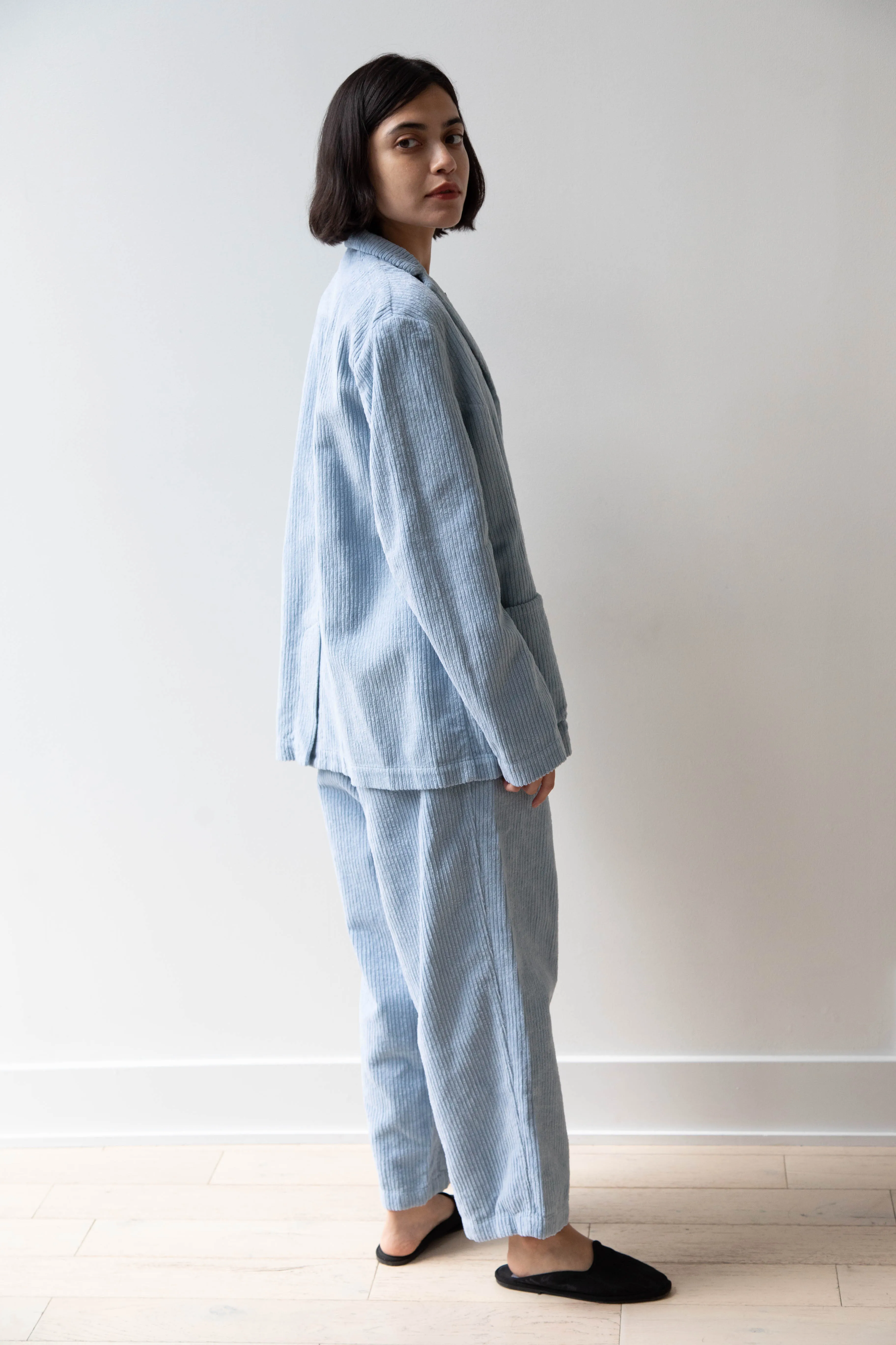 Manuelle Guibal | Wide Corduroy Jacket in Aqua