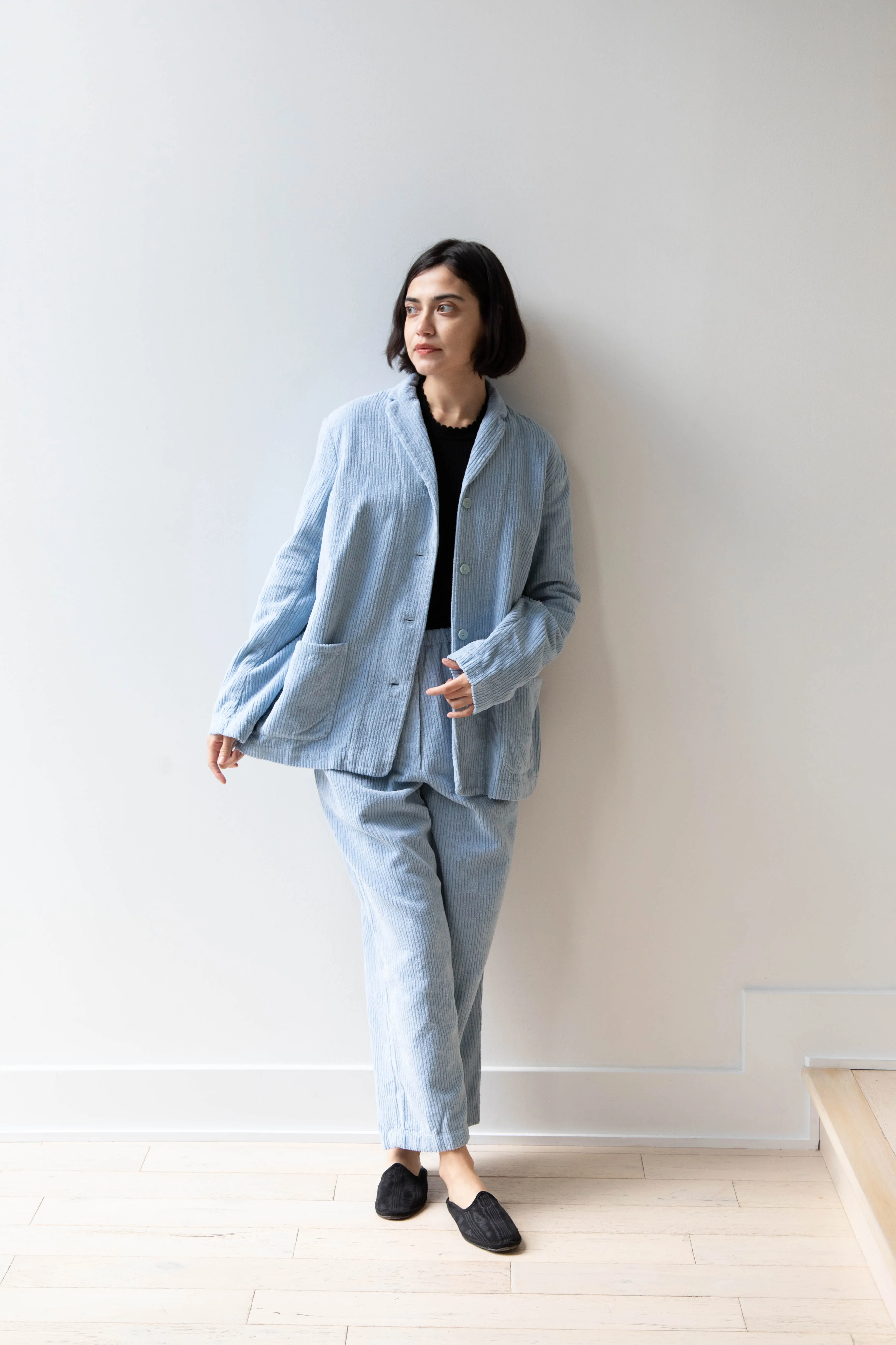 Manuelle Guibal | Wide Corduroy Jacket in Aqua