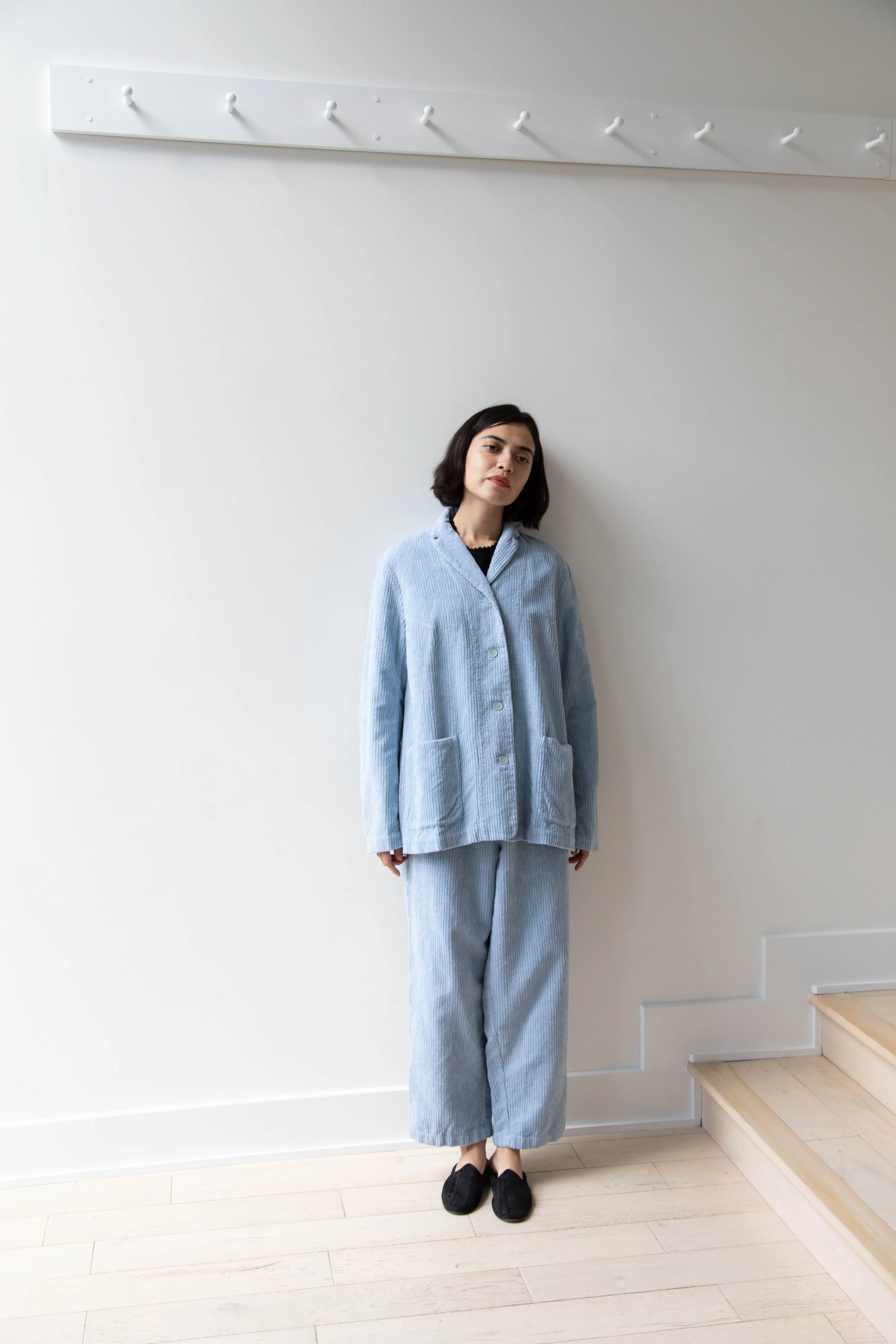 Manuelle Guibal | Wide Corduroy Jacket in Aqua