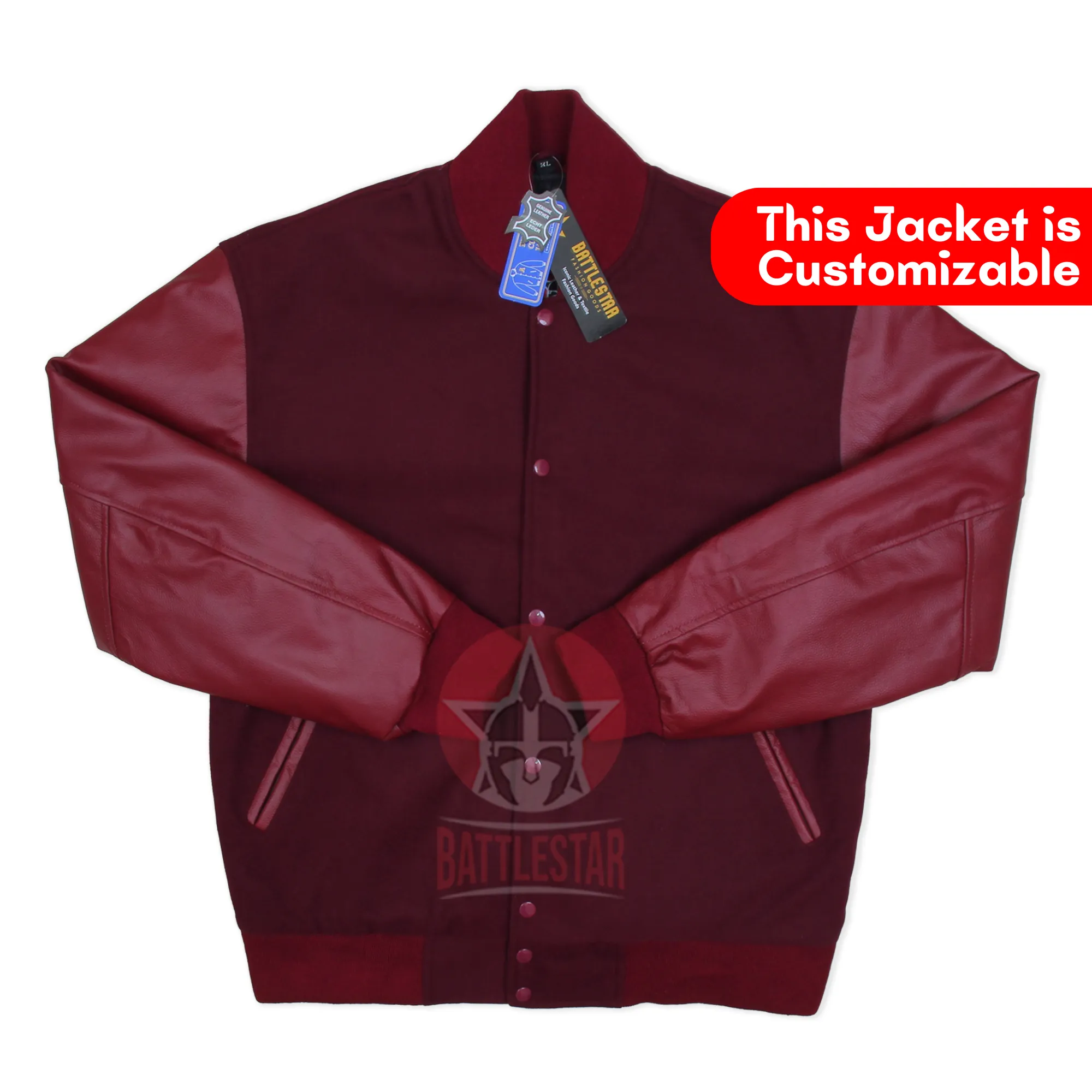 Maroon Wool Leather Trendy Varsity Baseball Jacket