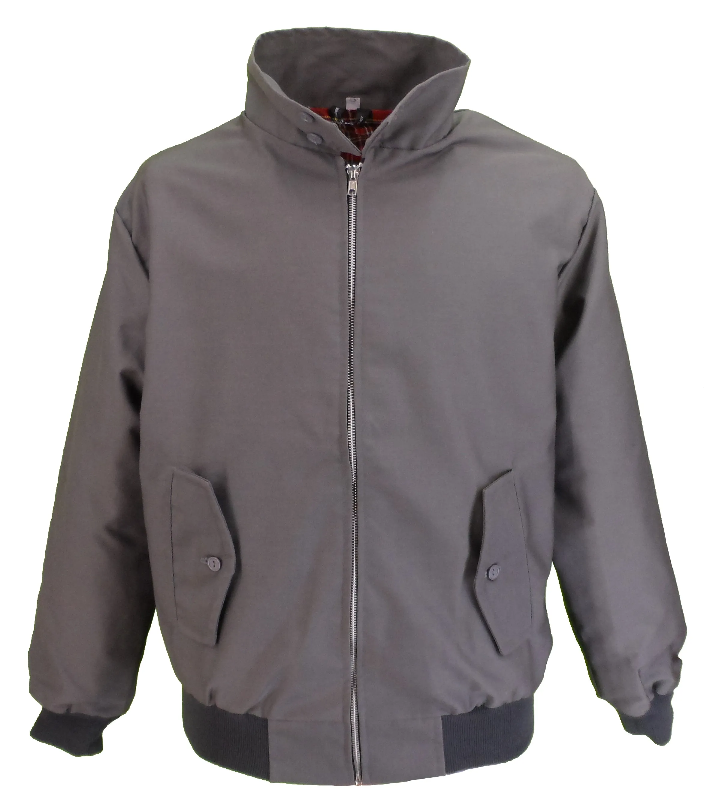 Mens Grey Retro Mod Classic Harrington Jacket