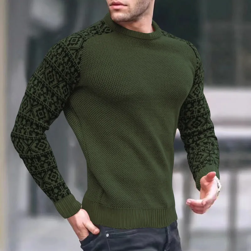 Men's Knitted Waffle Plaid Slimming Top