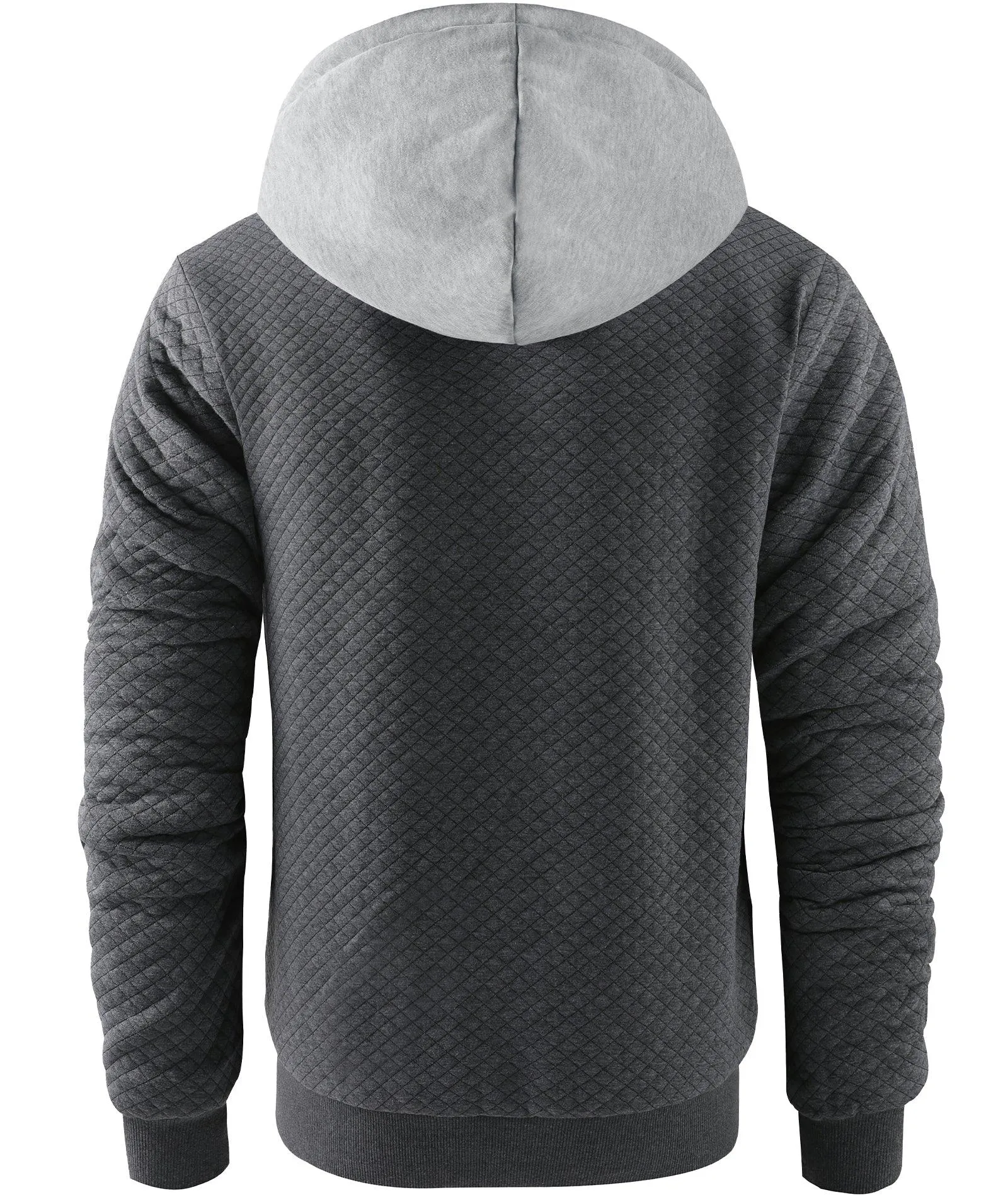 Men's Sherpa Hoodie Trendy Solid Full Zipper-ZPK006401