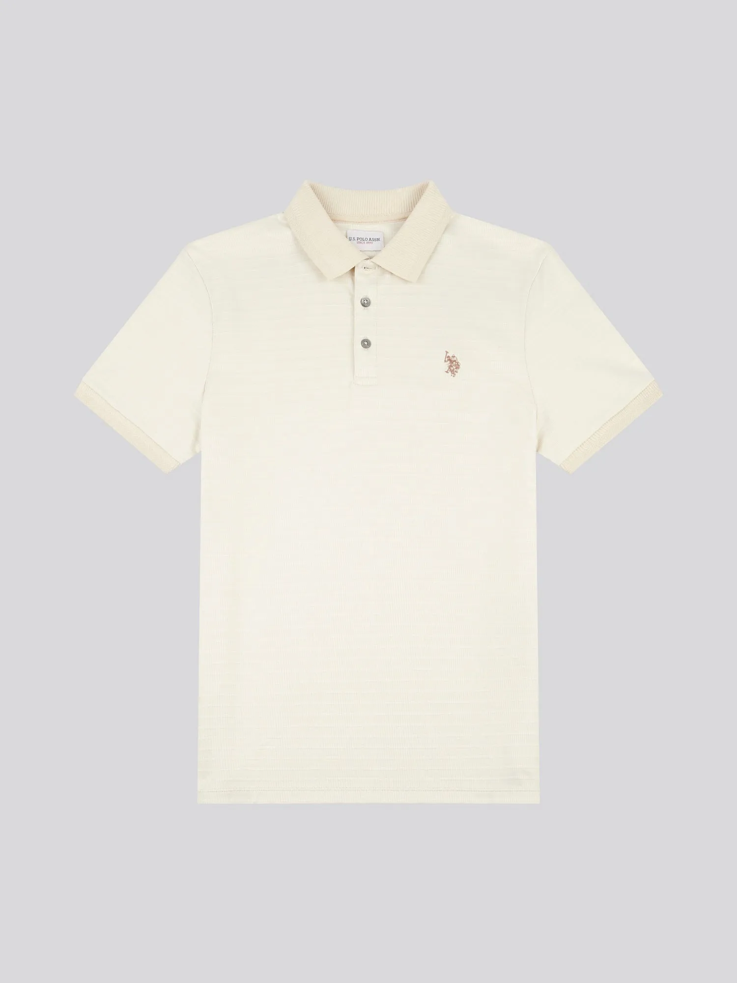 Mens Textured Polo Shirt in Moonstruck