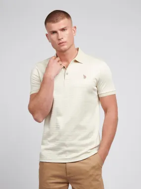 Mens Textured Polo Shirt in Moonstruck