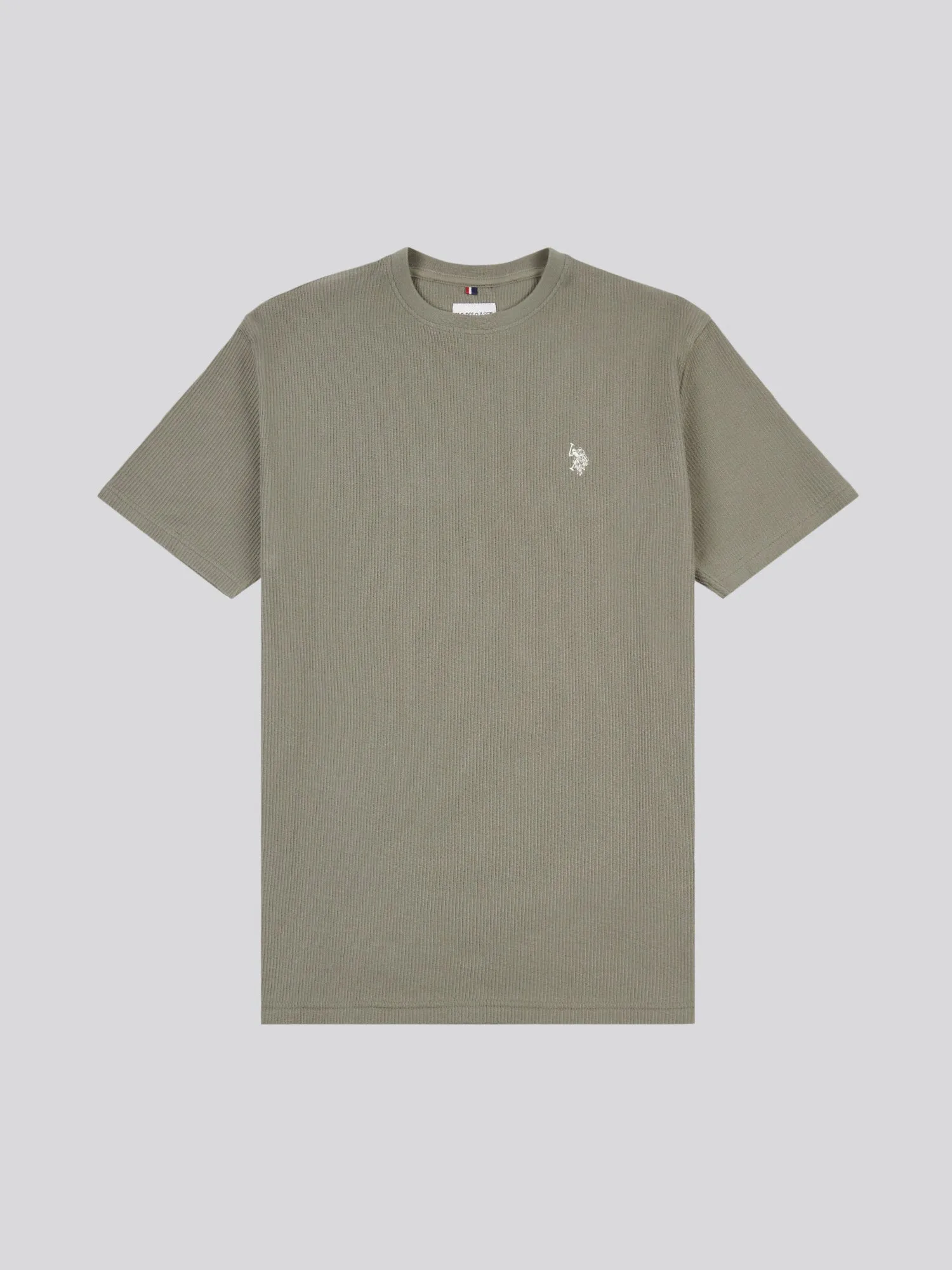 Mens Vertical Texture T-Shirt in Mulled Basil