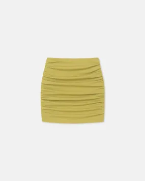 Pamyla - Draped Mesh Jersey Mini Skirt - Pistachio