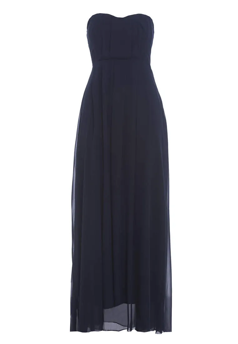 Plain Elegant  Chiffon Strapless Dress