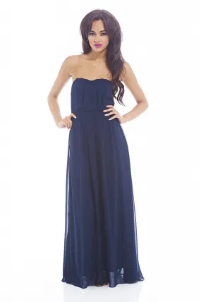 Plain Elegant  Chiffon Strapless Dress