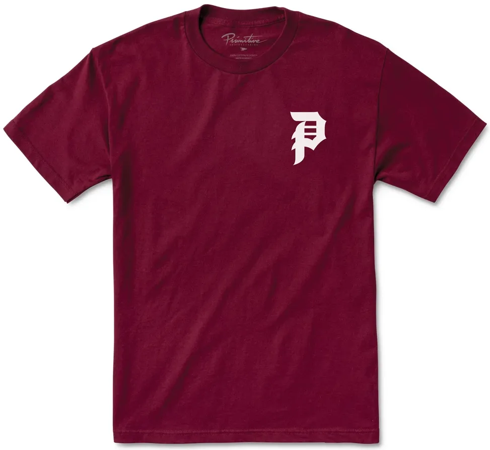 Primitive Dirty P Core Tee, Burgundy