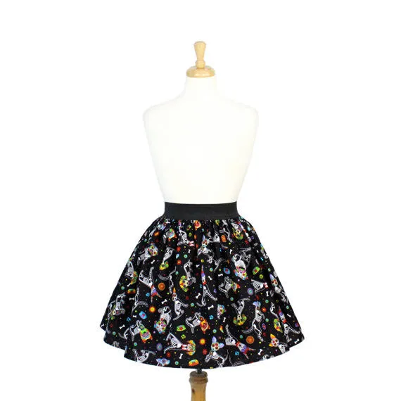 "Lindy" Day of the Dead Dog Skirt