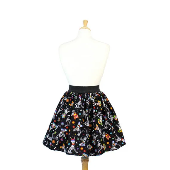 "Lindy" Day of the Dead Dog Skirt