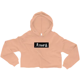 "W. Sup. Chase That bag" Peach (Black logo) Crop Hoodie