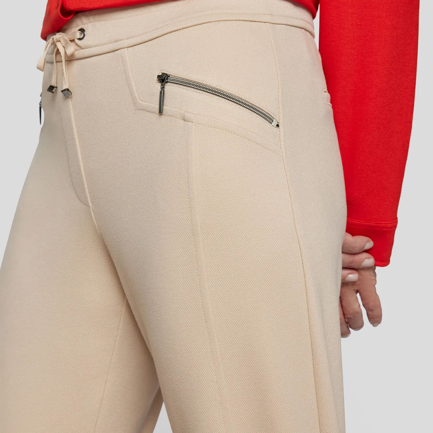 Rabe Straight Leg Trousers with Zip Pockets | Macadamia