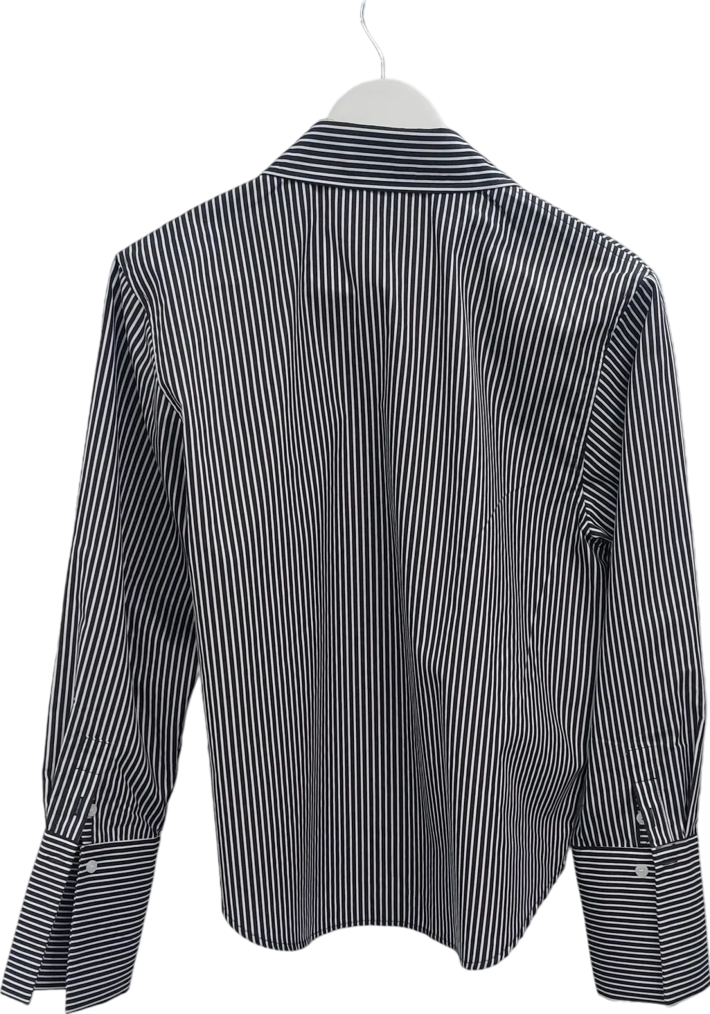 Refined Black and White Striped Shirt UK 10