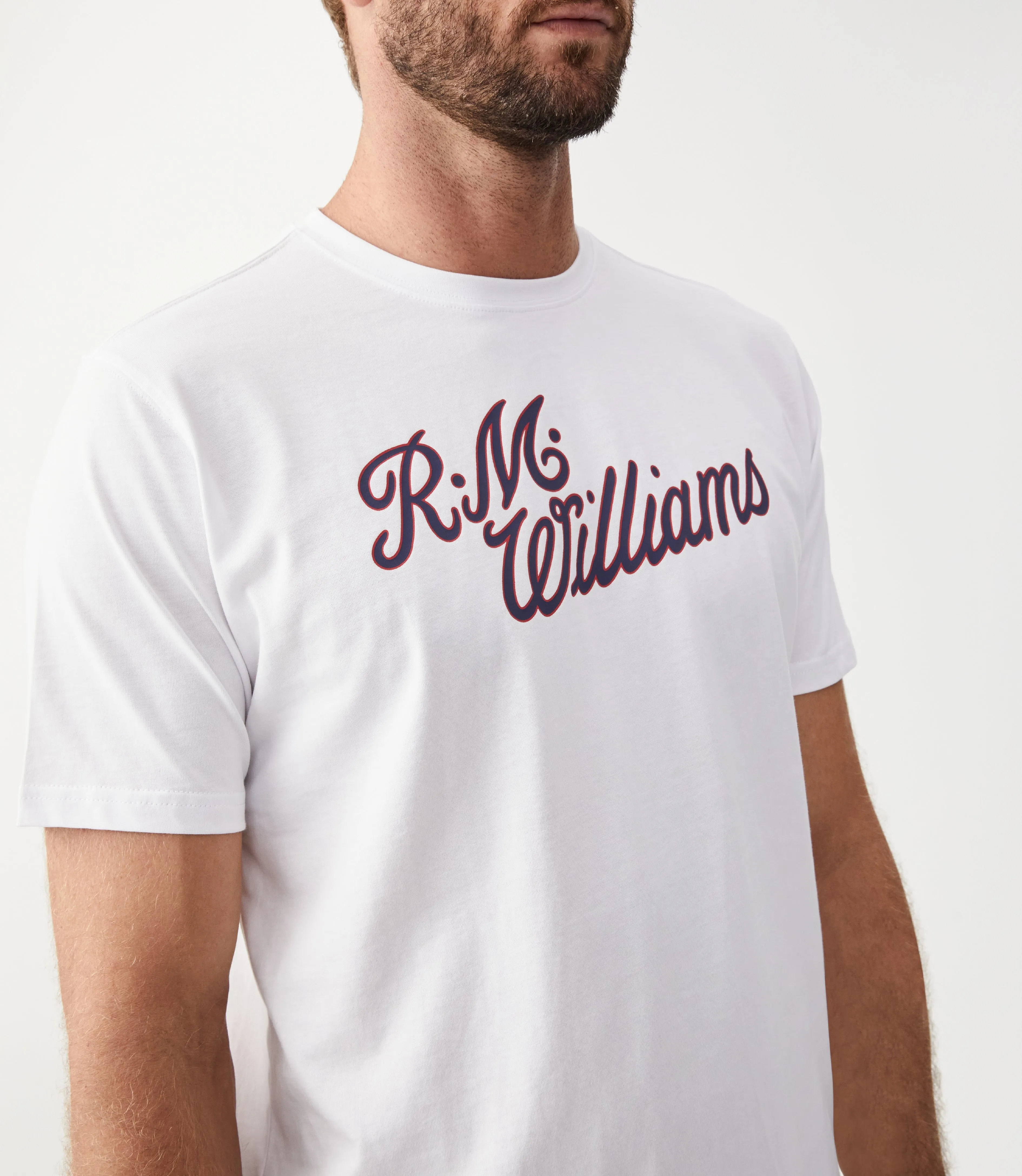 RMW Script Tee - White Red