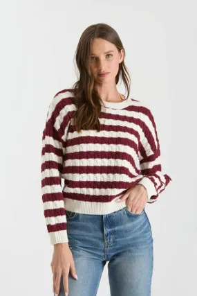 Striped Cable Knit Sweater