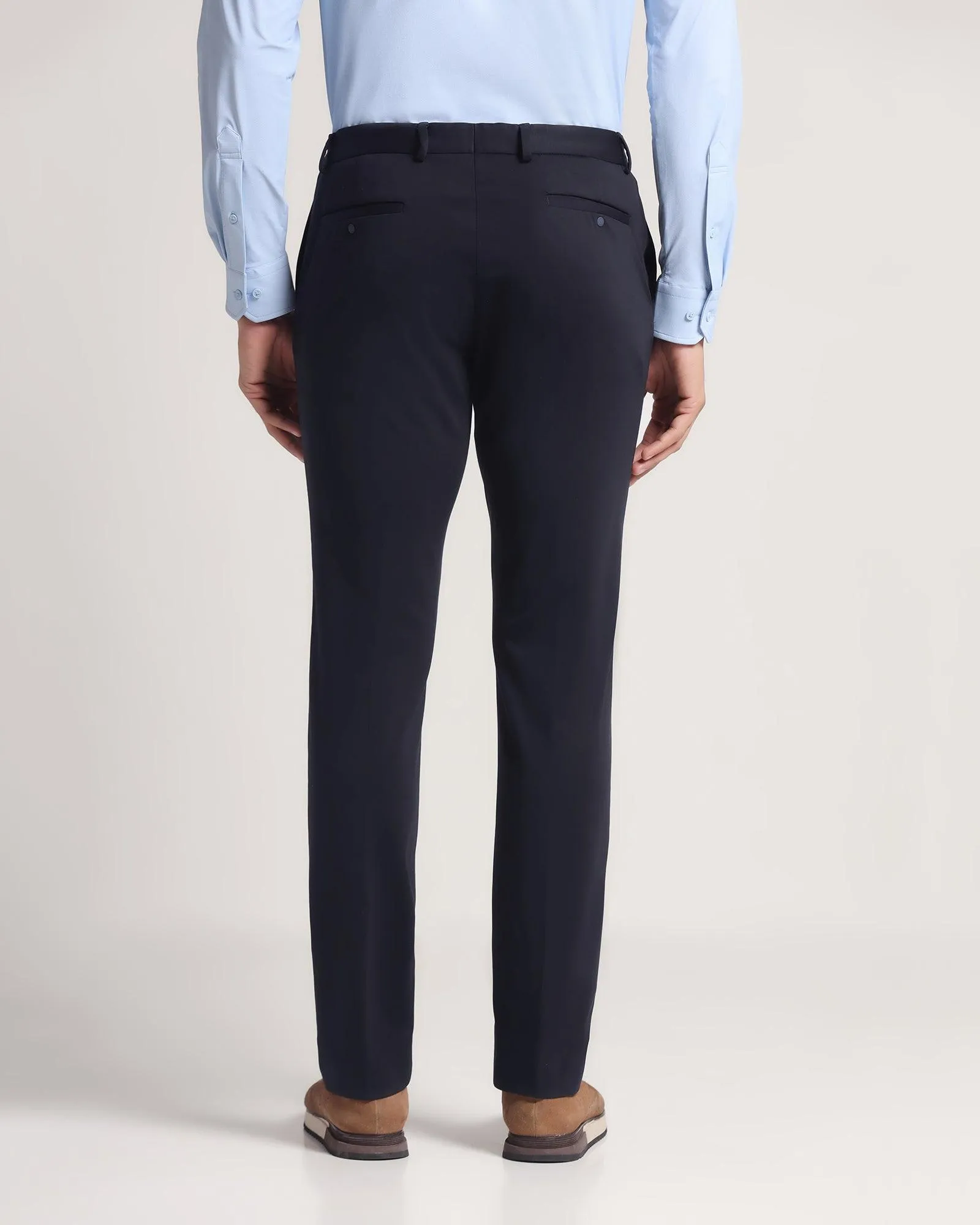 TechPro Slim Fit B-91 Formal Navy Solid Trouser - Explorer