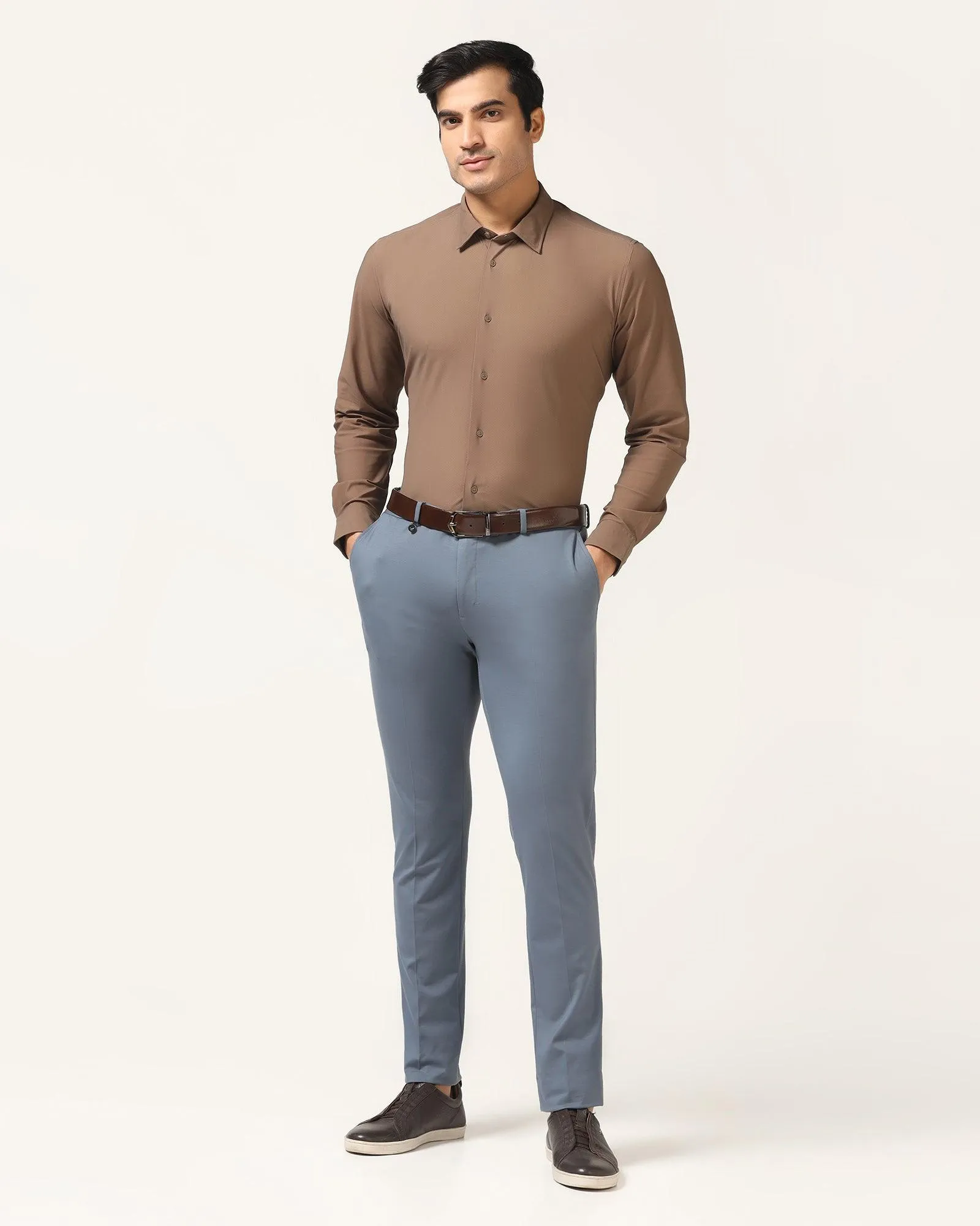 TechPro Slim Fit B-91 Formal Sky Blue Solid Trouser - Explorer