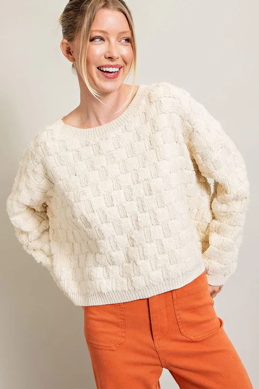 Textured Cropped Sweater