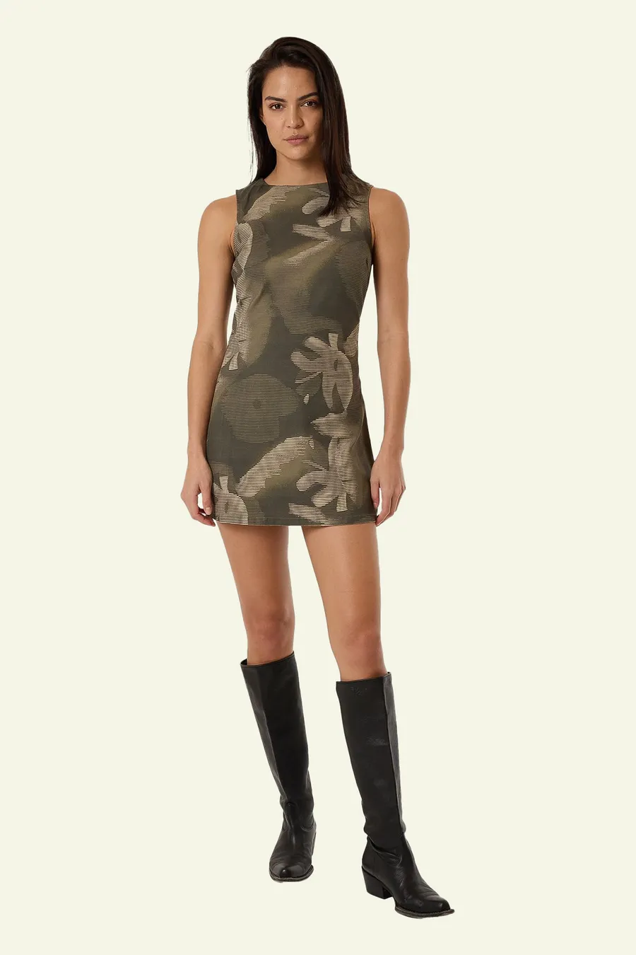 THRILLS Flora Haze Sateen Dress - BRINDLE